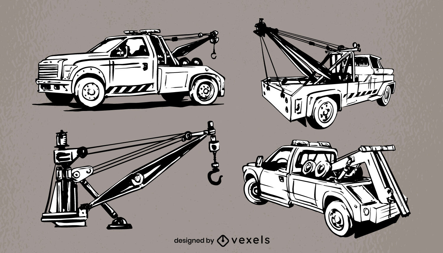 Conjunto de vetores de caminhões de reboque