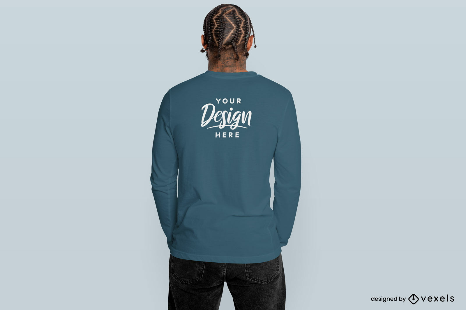 Black man with braids and sweatshirt mockup