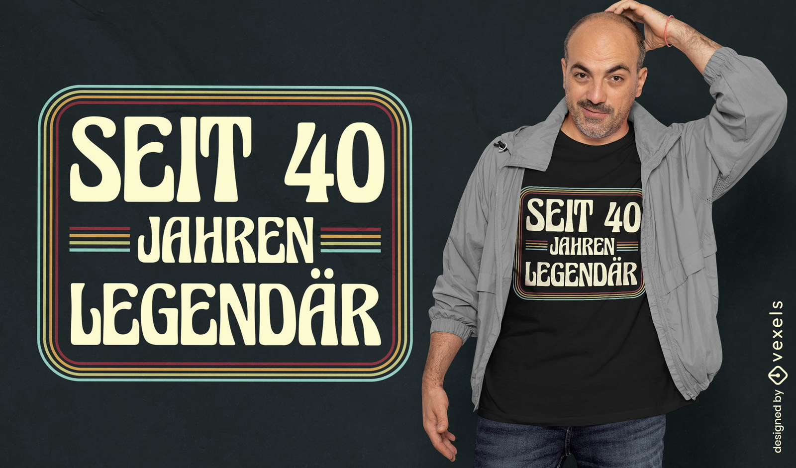 Design de camiseta retrô para aniversário de 40 anos