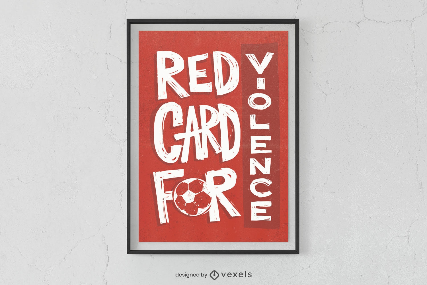 Diseño de cartel de partido de fútbol de tarjeta roja.