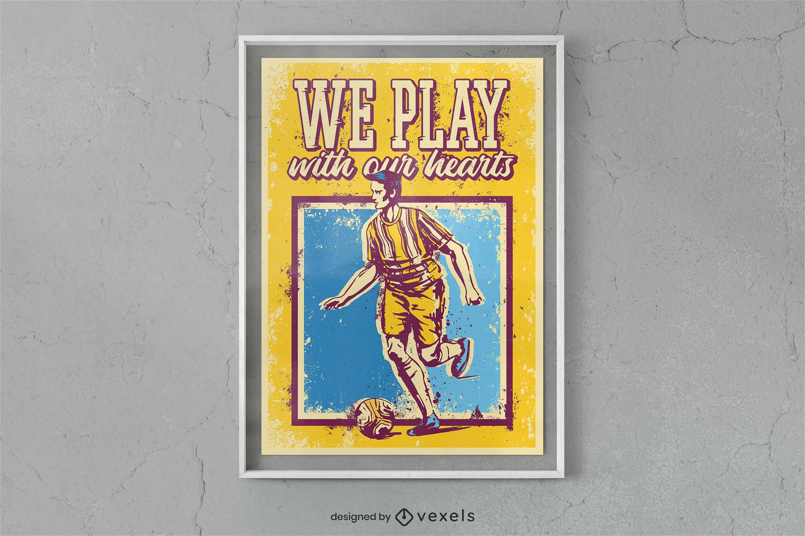 Diseño de cartel de fútbol vintage