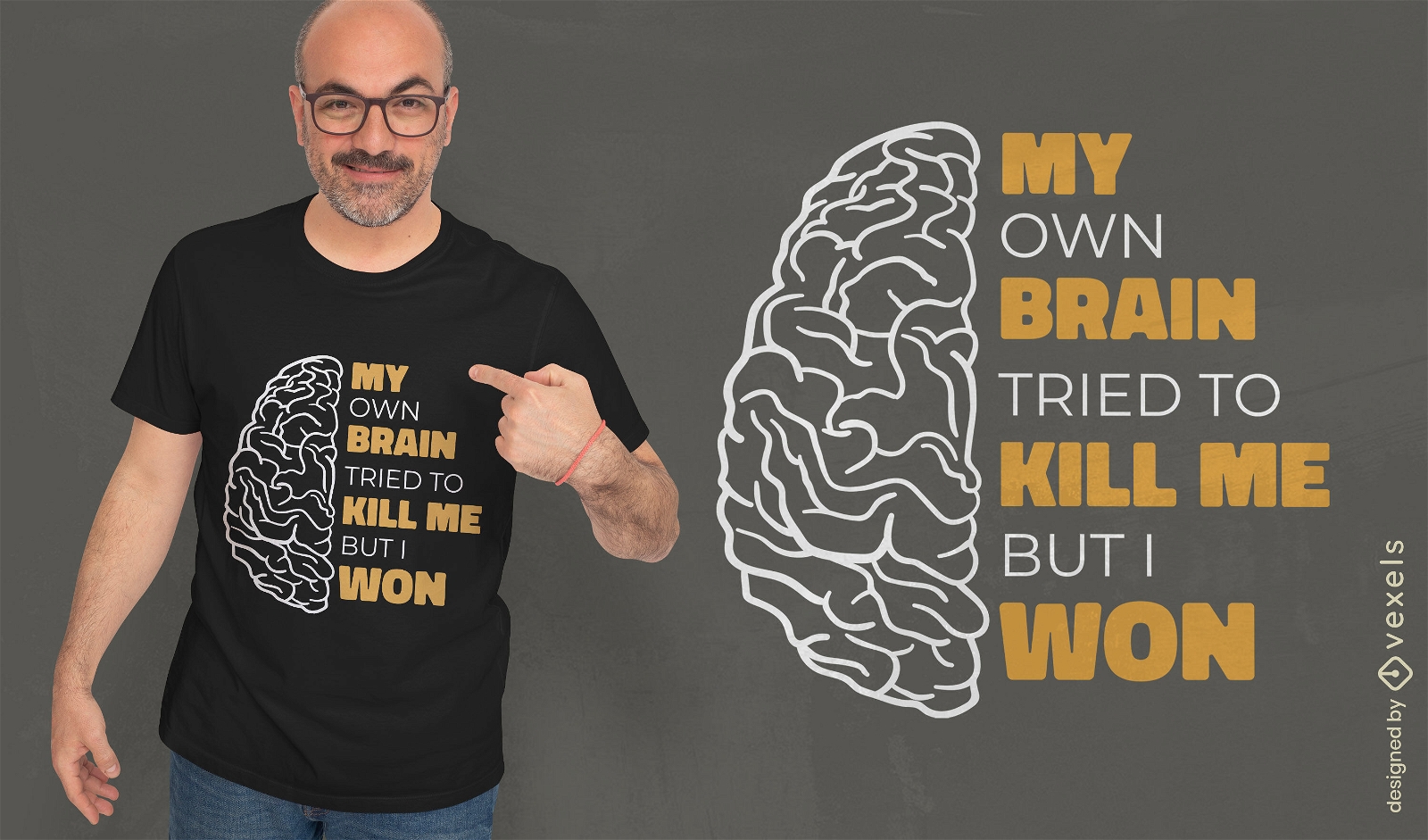 Design de camiseta engraçada de conscientização de acidente vascular cerebral