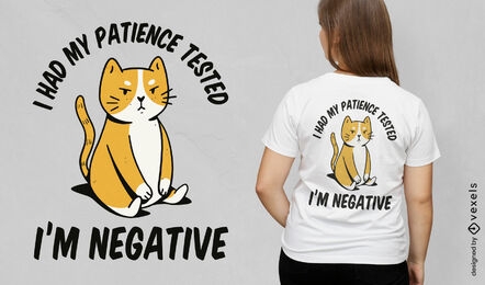 Teste de paciência negativo design de camiseta de gato engraçado