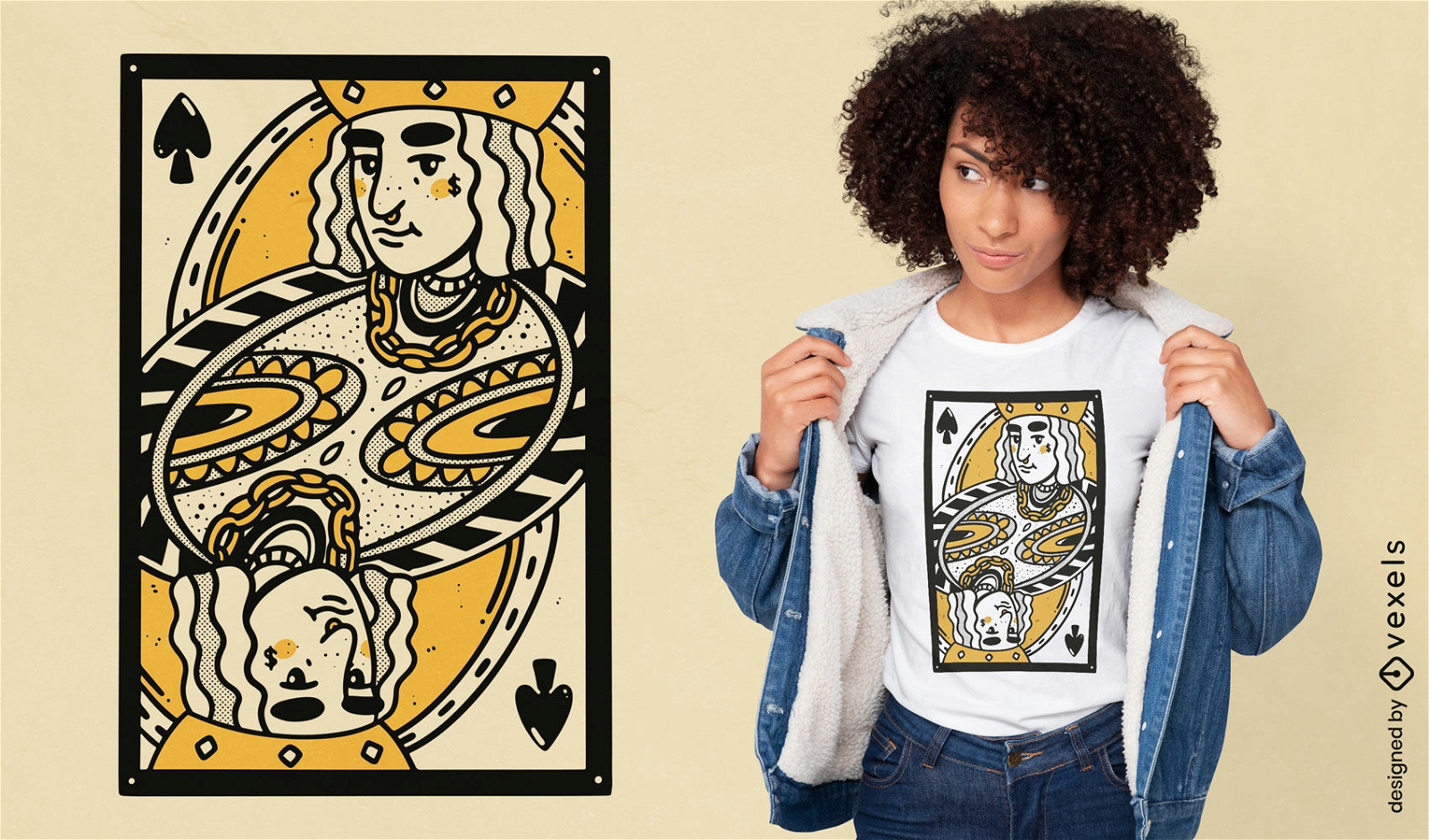Playing card with king t-shirt design