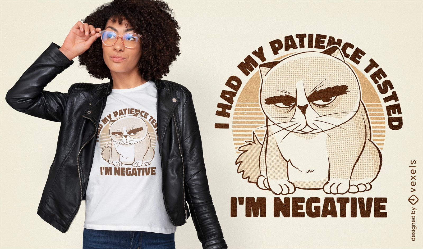Angry cartoon cat animal t-shirt design