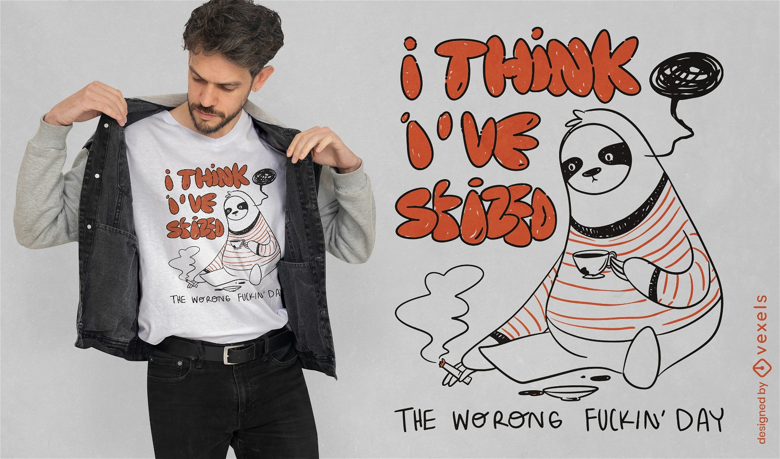 Design de camiseta animal preguiça sarcástico