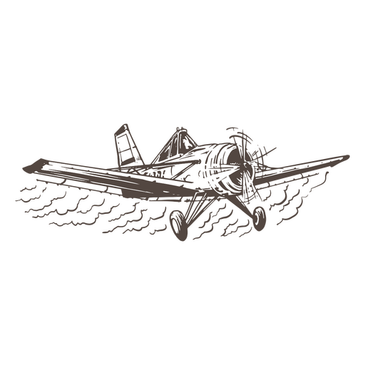 Vintage airplane crossing the sky PNG Design