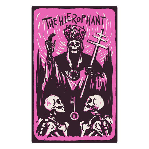 The Hierophant card in a skeleton-themed tarot PNG Design