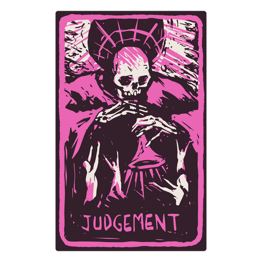 A carta do Julgamento em um tarô com tema de esqueleto Desenho PNG