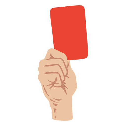 Mano mostrando una tarjeta roja de f?tbol Diseño PNG