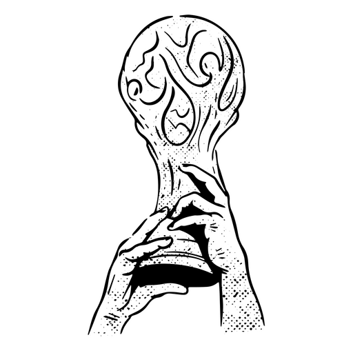 Hands rising the world cup PNG Design