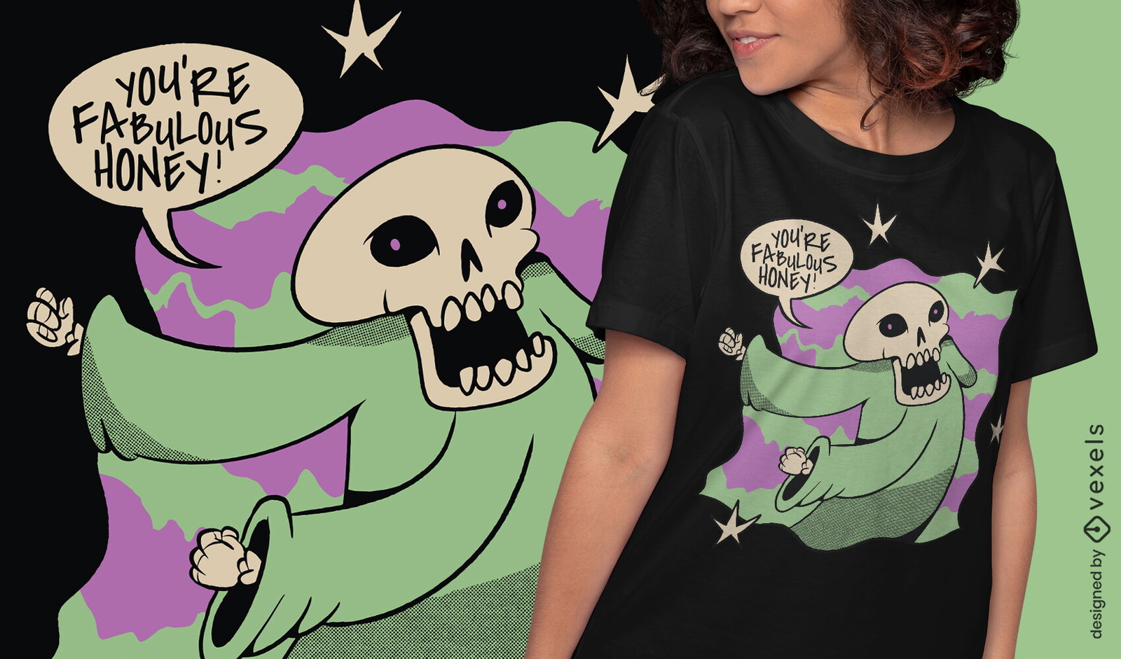 Motivational skeleton t-shirt design