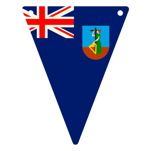 Bandeira Triangular de Montserrat Desenho PNG