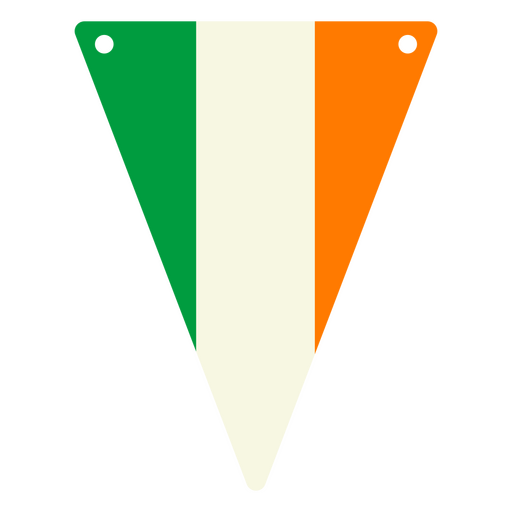 Bandera triangular de Irlanda Diseño PNG