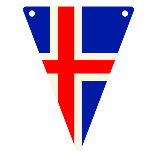 Bandera triangular de Islandia Diseño PNG
