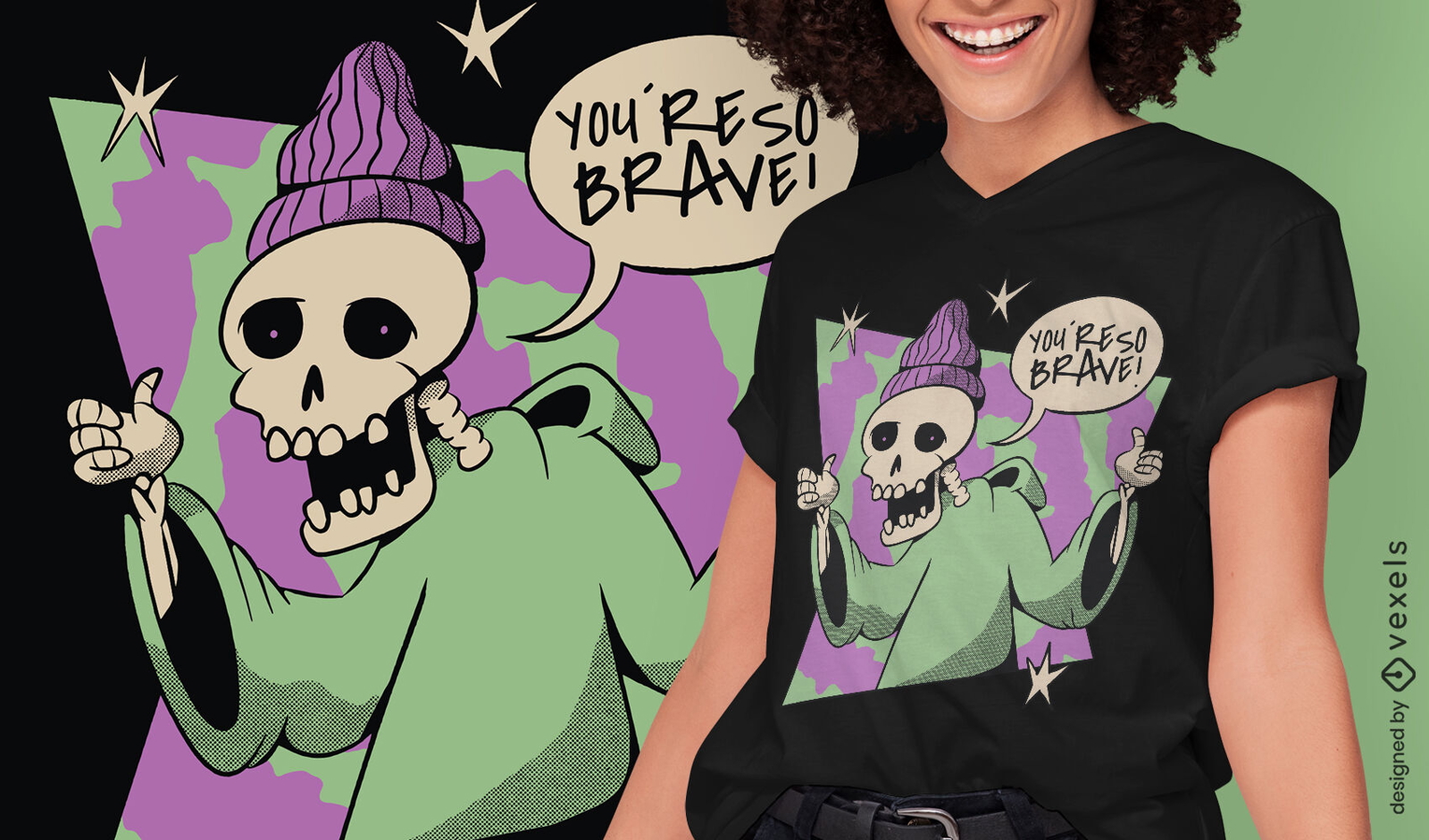 Skeleton being motivational t-shirt design