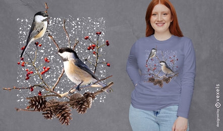 Chickadee birds t-shirt design