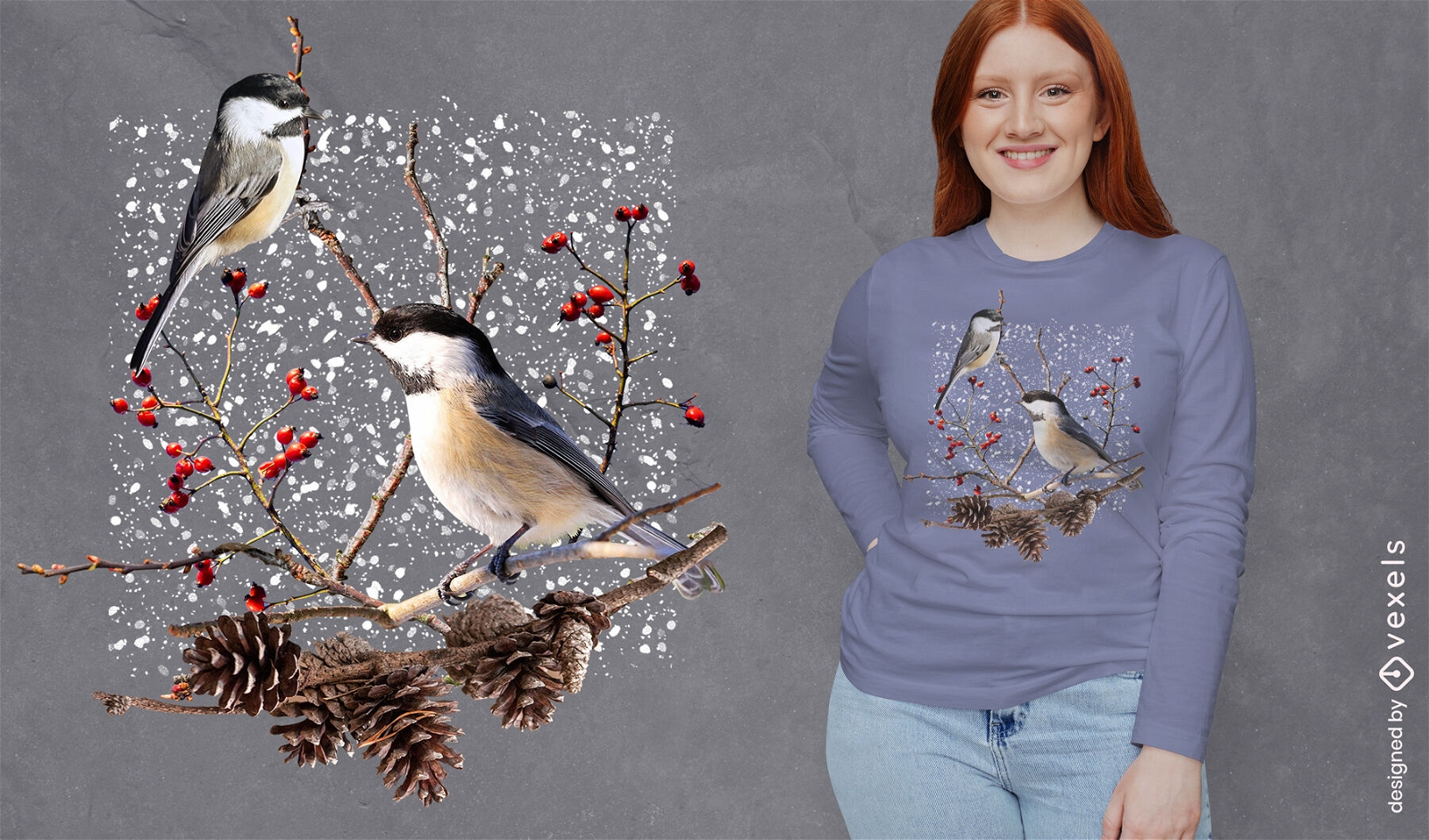 Chickadee birds t-shirt design
