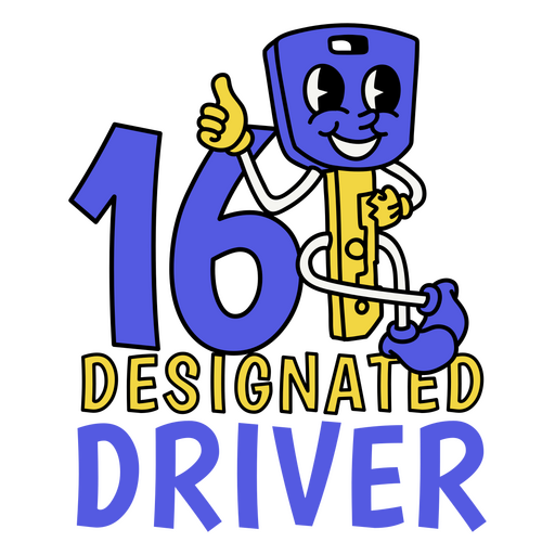 16 designated driver PNG Design