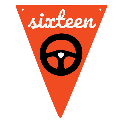 Sixteen years old driver flag PNG Design