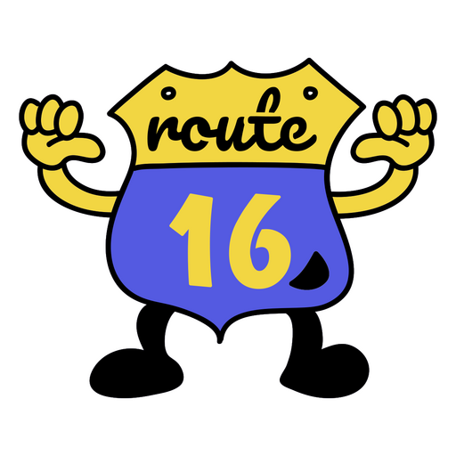 16-jähriger Fahrer - Route 16-Abzeichen PNG-Design