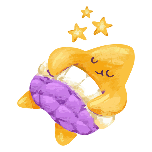 Sleeping cute star PNG Design