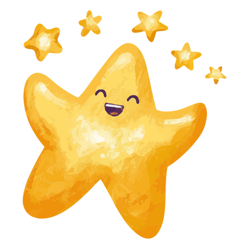 Joyfull cute star PNG Design