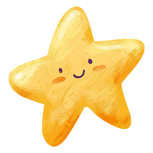 Cute yellow star PNG Design