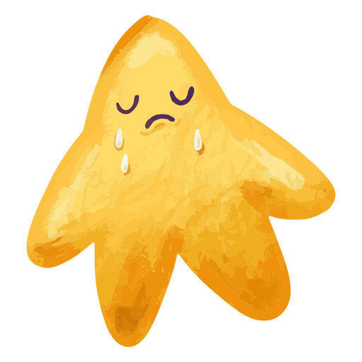 Triste estrela derramando lágrimas Desenho PNG