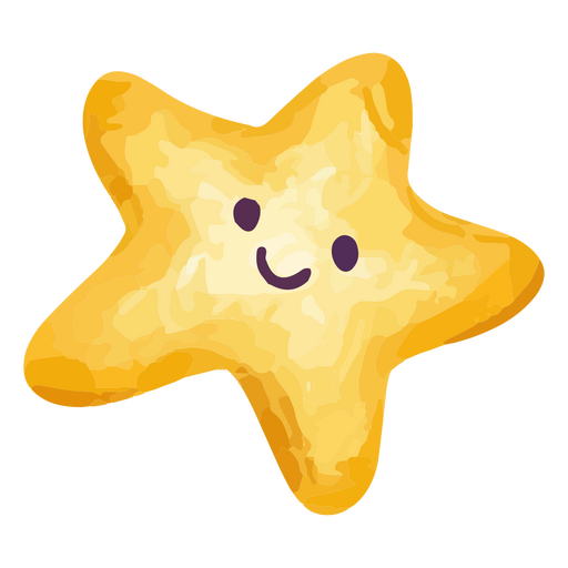 Cheerful star smiling PNG Design