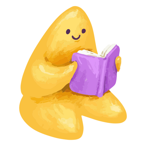 Cute star reading a book PNG Design