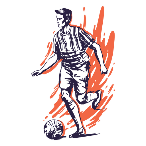 Fußballspieler, der einen Tritt macht PNG-Design