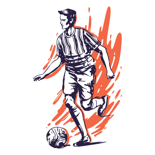 Jogador de futebol fazendo um chute Desenho PNG