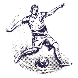 Soccer player getting ready to kick the ball PNG Design
