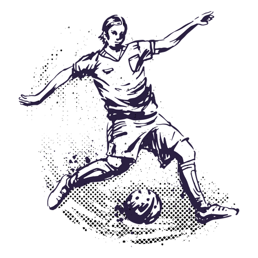 Fußballspieler, der bereit wird, den Ball zu treten PNG-Design