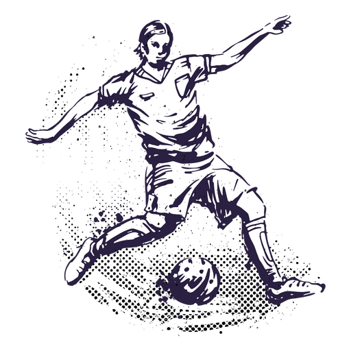 Jogador de futebol se preparando para chutar a bola Desenho PNG