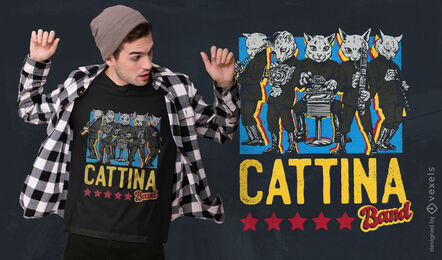 Cat band t-shirt design