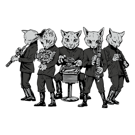 Gatos músicos Diseño PNG