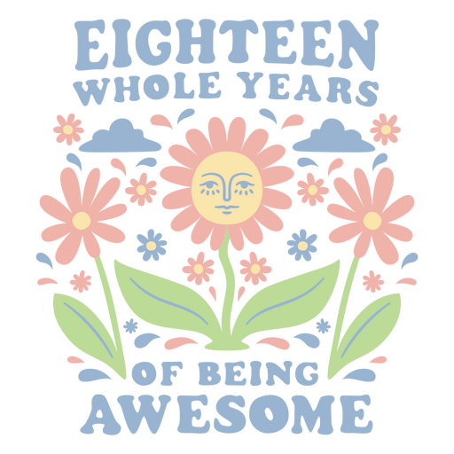 Eighteen whole years of being awesome lettering quote PNG Design