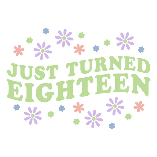 Just turned eighteen quote design PNG Design