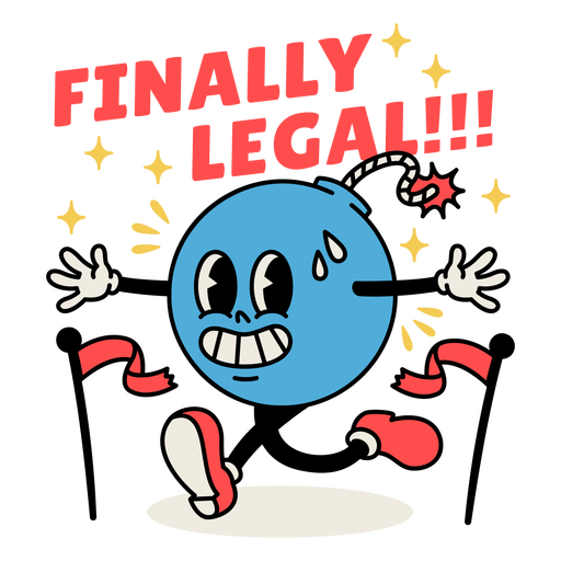 Endlich legaler Retro-Cartoon PNG-Design