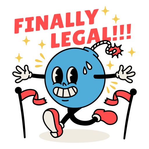 Finalmente cartoon retrô legal Desenho PNG