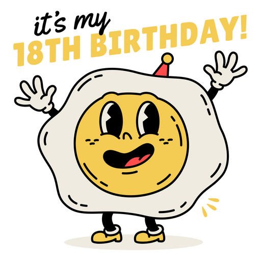 It's my 18th birthday retro cartoon PNG Design