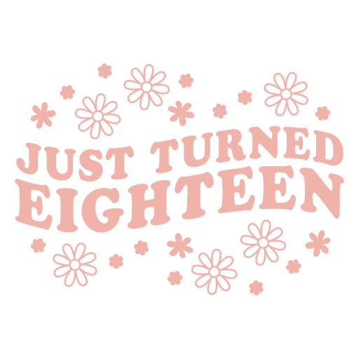 Just turned eighteen PNG Design