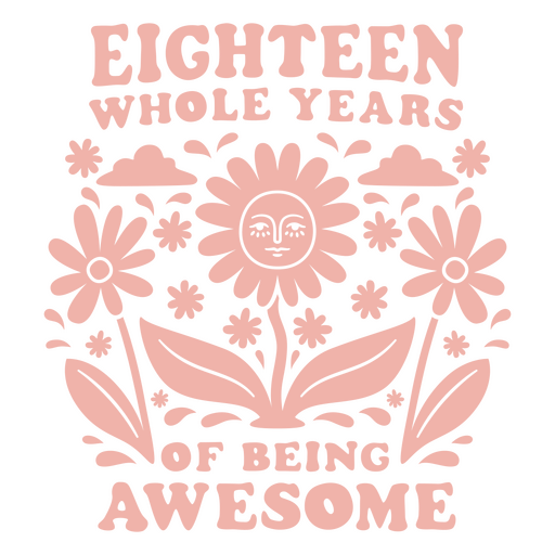 Eighteen whole years of being awesome PNG Design