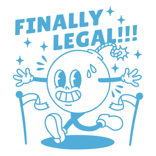 Finalmente cartoon de citação legal Desenho PNG