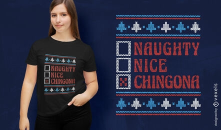 Diseño de camiseta de suéter feo de Chingona
