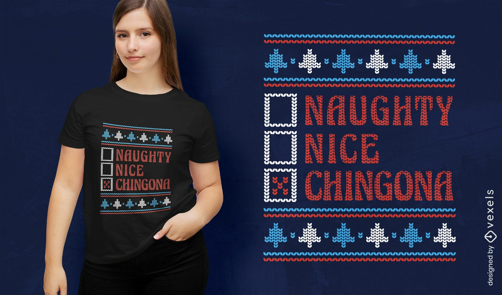 Chingona ugly sweater t-shirt design