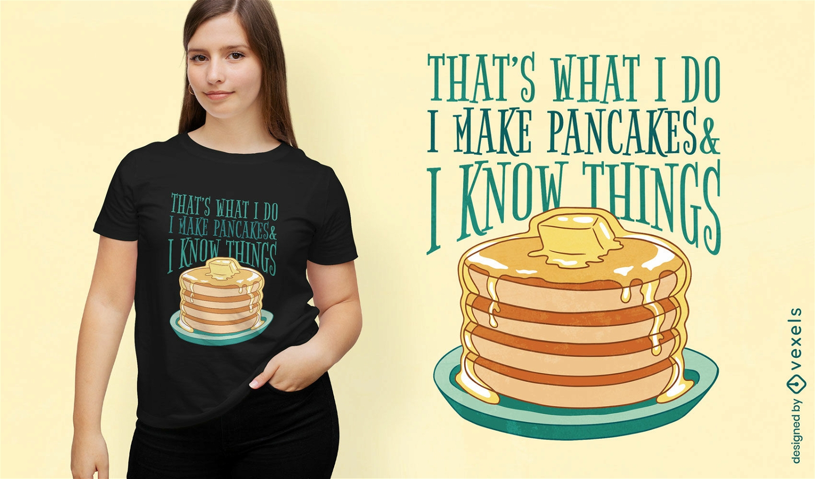 Pancakes and quote t-shirt design