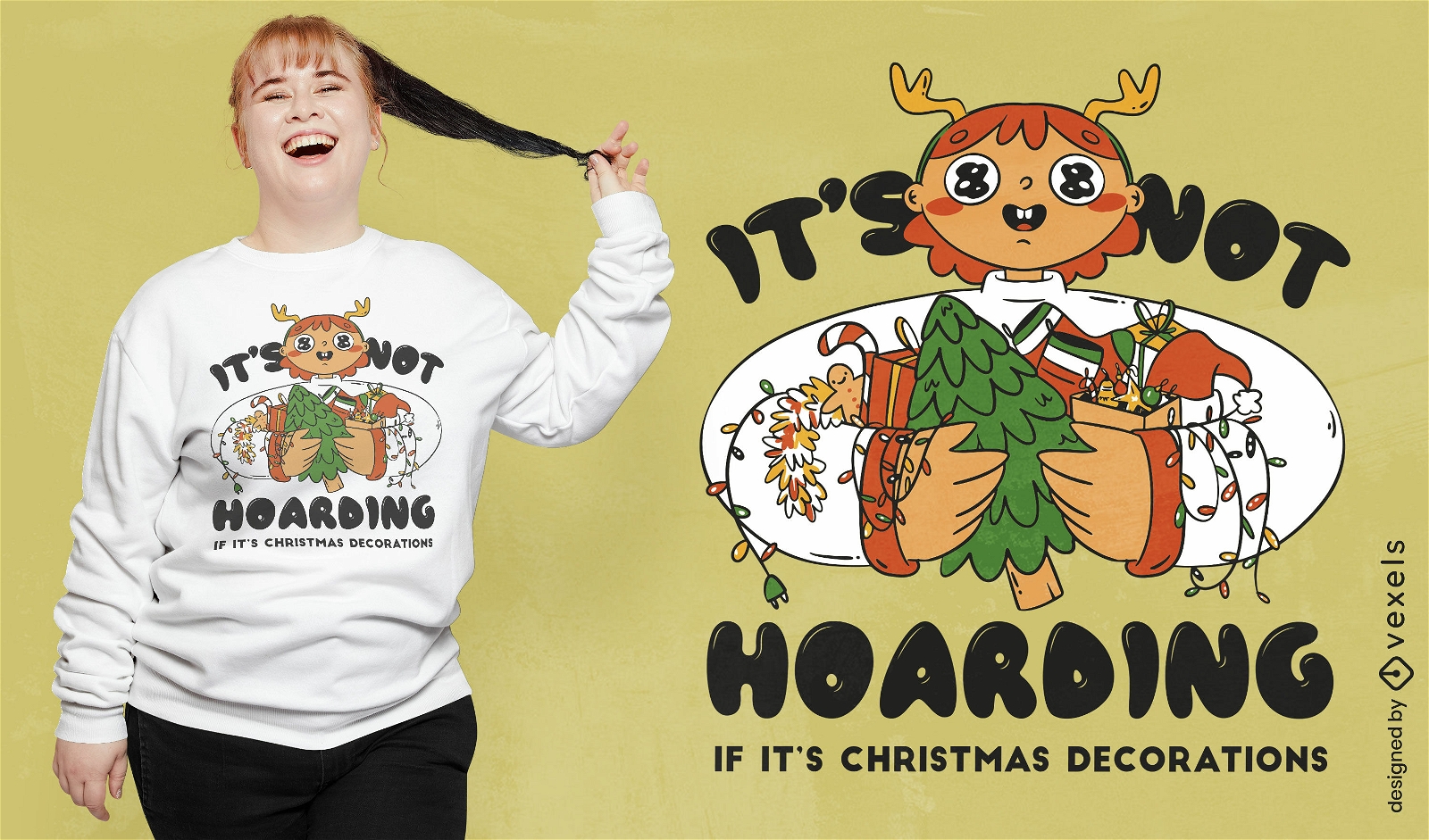 design de camiseta de decorações de natal